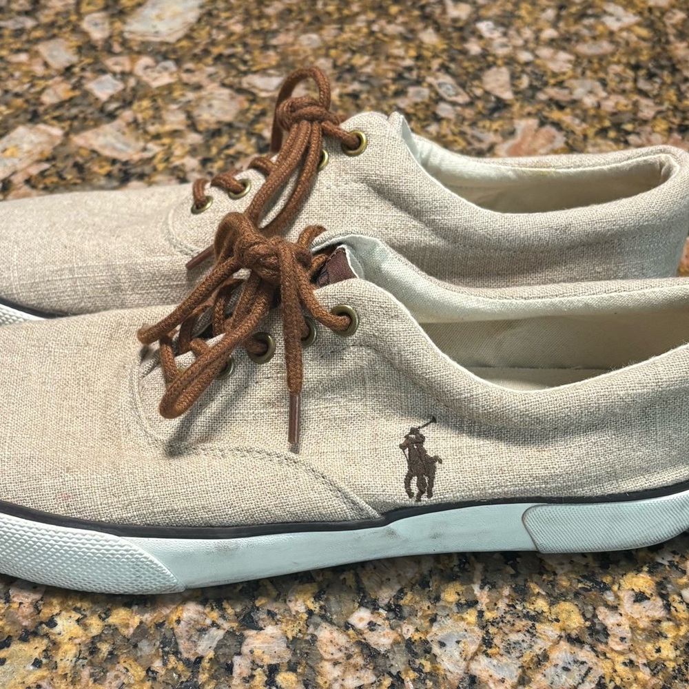 Polo by Ralph Lauren Men's Beige Canvas Sneakers